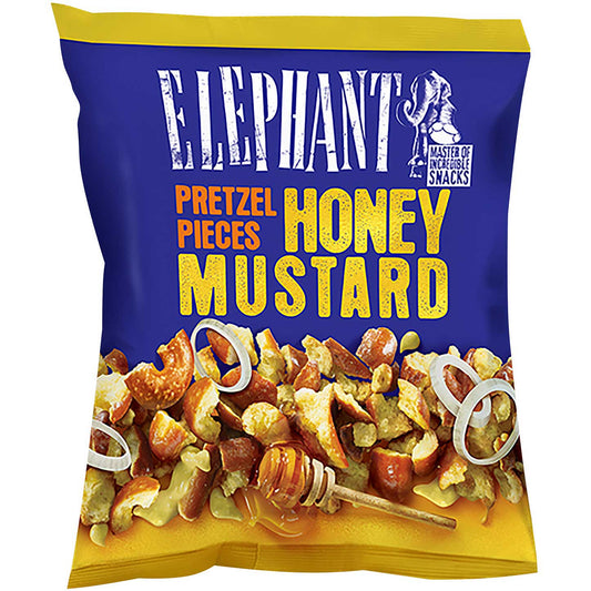 Elephant Pretzel Pieces Honey Mustard 125g Laugengebäck-Stückchen mit Honig-Senf-Geschmack - Candyshop.ch