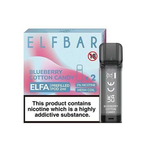 Elfbar Elfa 2er Pack Pods Blueberry Cotton Candy 2ml - Candyshop.ch