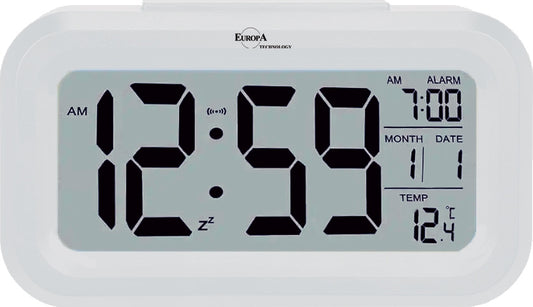 ELITE Sveglia digitale con luce LED automatica (sensore crepuscolare) - BIANCO - Digital alarm clock with automatic LED light (twilight sensor) - WHITE DV201_W Multifunction Armbanduhr Weiss