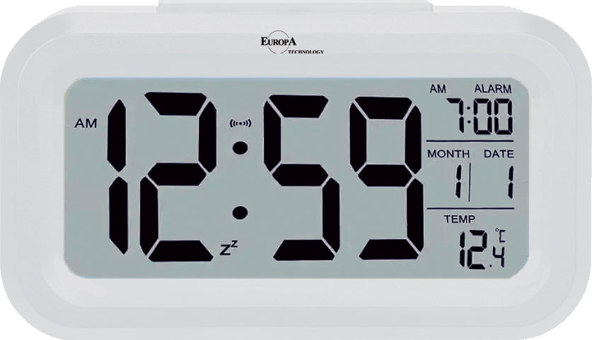 ELITE Sveglia digitale con luce LED automatica (sensore crepuscolare) - BIANCO - Digital alarm clock with automatic LED light (twilight sensor) - WHITE DV201_W Multifunction Armbanduhr Weiss ansicht-3
