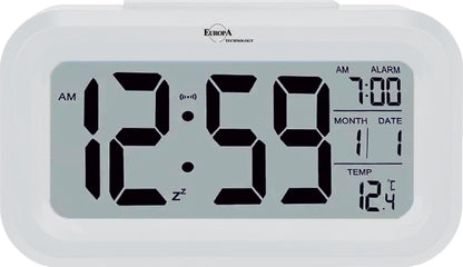 ELITE Sveglia digitale con luce LED automatica (sensore crepuscolare) - BIANCO - Digital alarm clock with automatic LED light (twilight sensor) - WHITE DV201_W Multifunction Armbanduhr Weiss ansicht-3