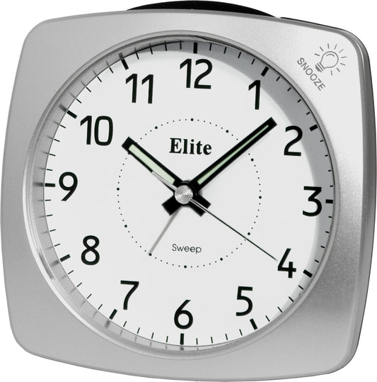 ELITE Sveglia silent con luce e snooze - ARGENTO - Silent alarm clock with light and snooze - SILVER ST4500_S Multifunction Armbanduhr Silber