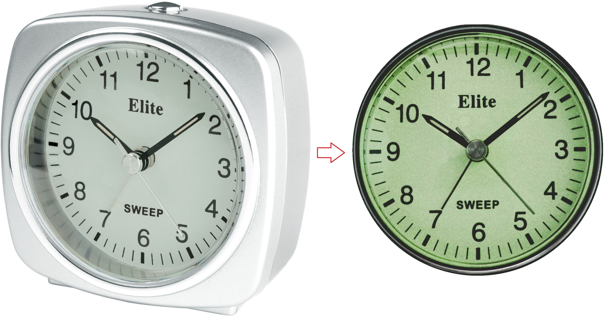 ELITE Sveglia silent con luce e snooze. quadrante fosforescente - ARGENTO - Silent alarm clock with light and snooze. phosphorescent dial - SILVER RS7160_S Multifunction Armbanduhr Silber ansicht-3