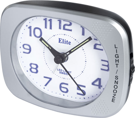 ELITE Sveglia silent con luce LED e snooze - ARGENTO - Silent alarm clock with LED light and snooze - SILVER ST5520_S Multifunction Armbanduhr Silber