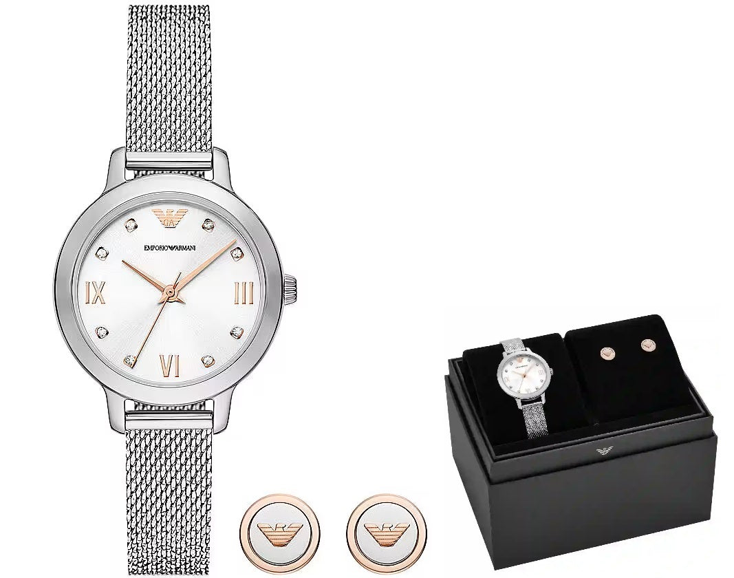 EMPORIO ARMANI CLEO AR80065SET Only Time Armbanduhr 32 mm ansicht-3