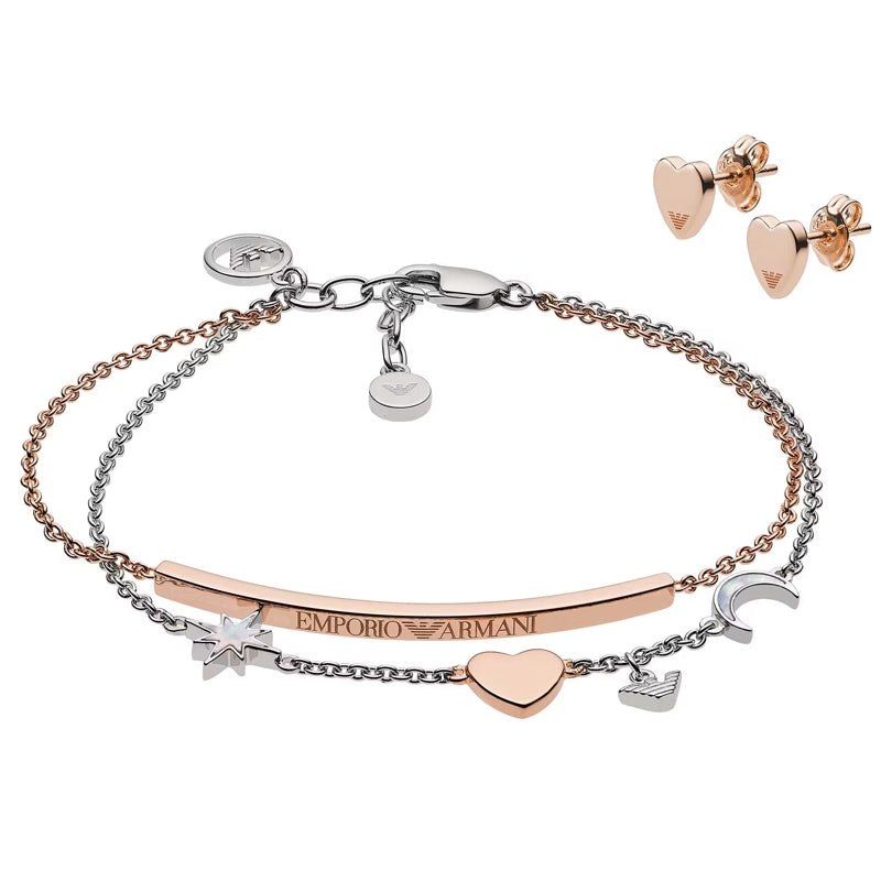 EMPORIO ARMANI JEWELS Mod. SENTIMENTAL Special Pack + Earring EG3417221 Schmuck Edelstahl