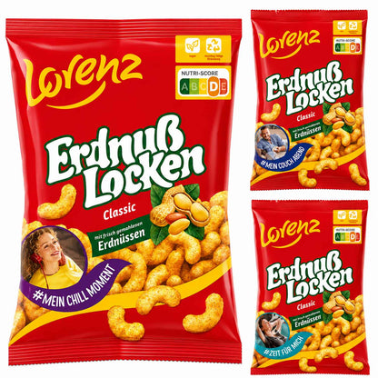 ErdnußLocken Classic 120g  Mais-Snack mit frisch gemahlenen Erdnüssen