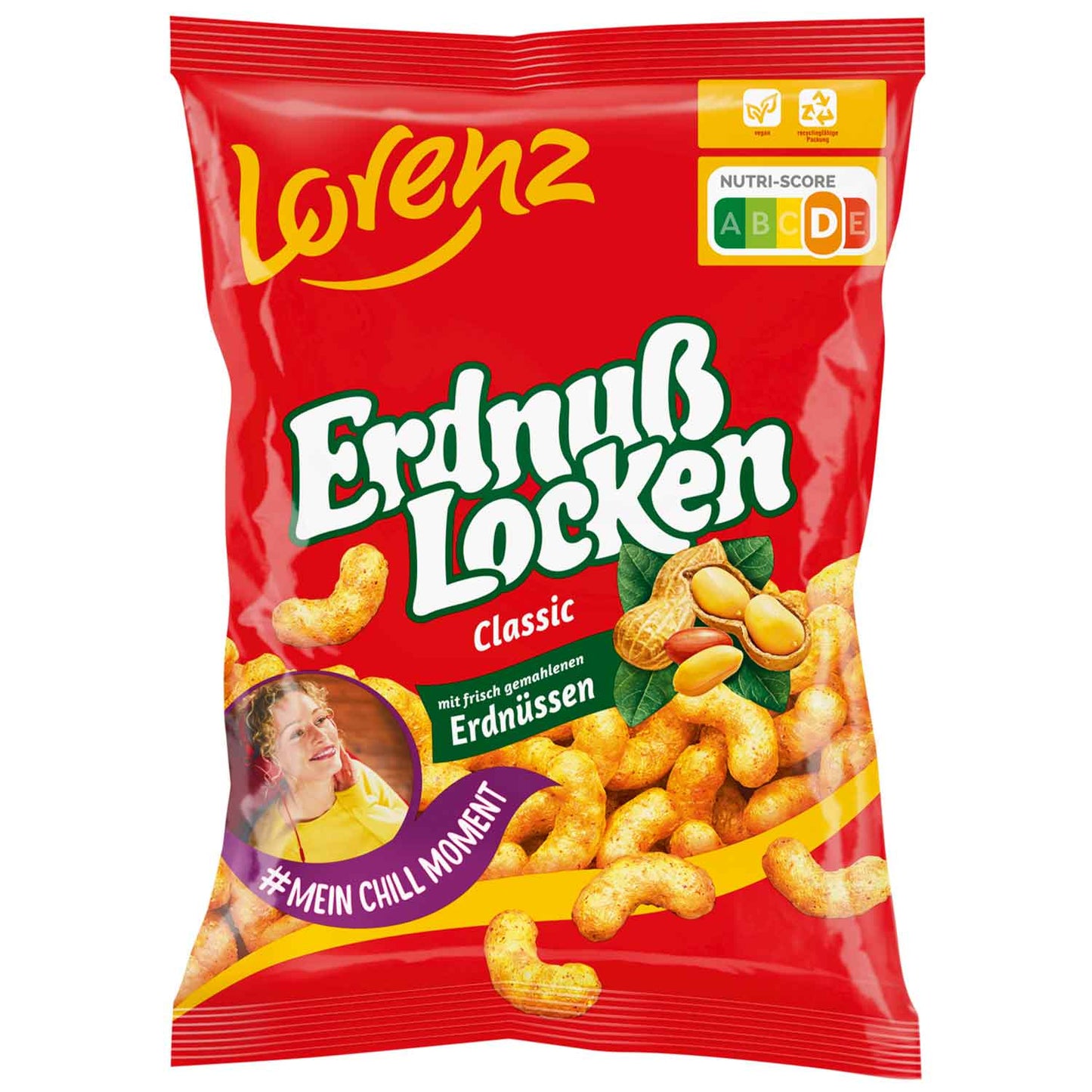 ErdnußLocken Classic 120g  Mais-Snack mit frisch gemahlenen Erdnüssen