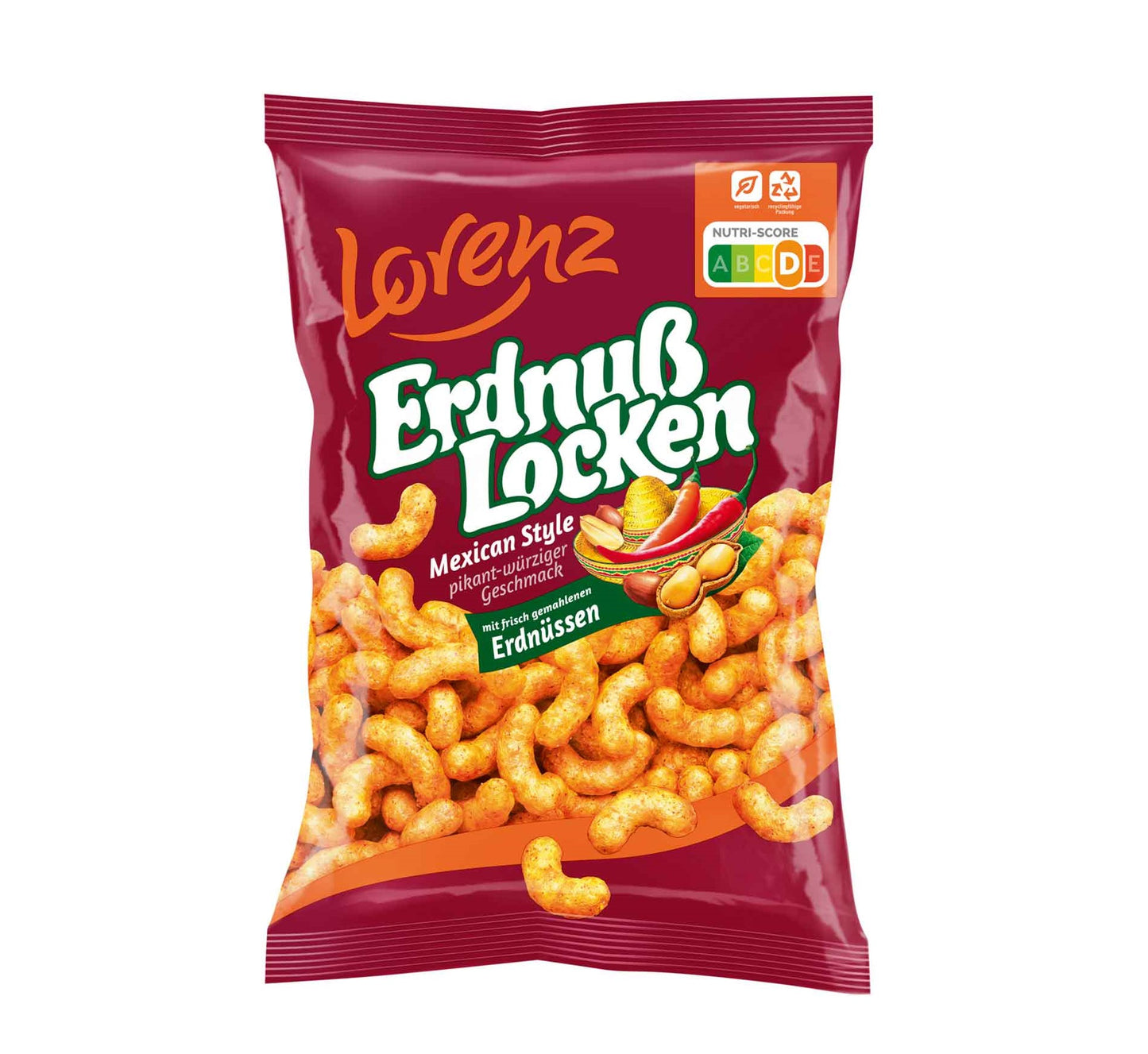 ErdnußLocken Mexican Style 175g  Mais-Snack mit frisch gemahlenen Erdnüssen