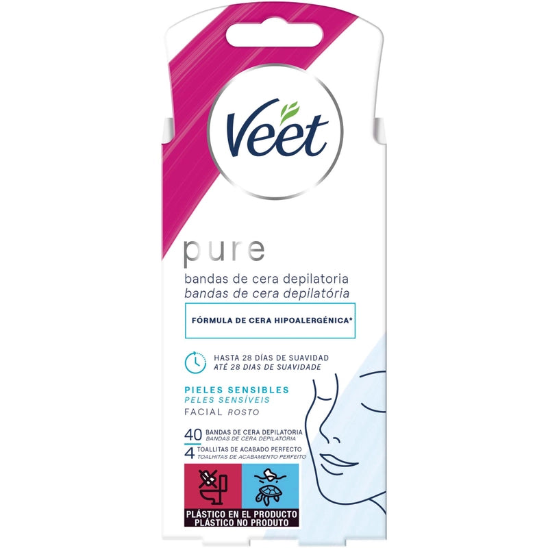 VEET VEET Pure Facial Wachsstreifen für sensible Haut 40 Stück Kosmetik