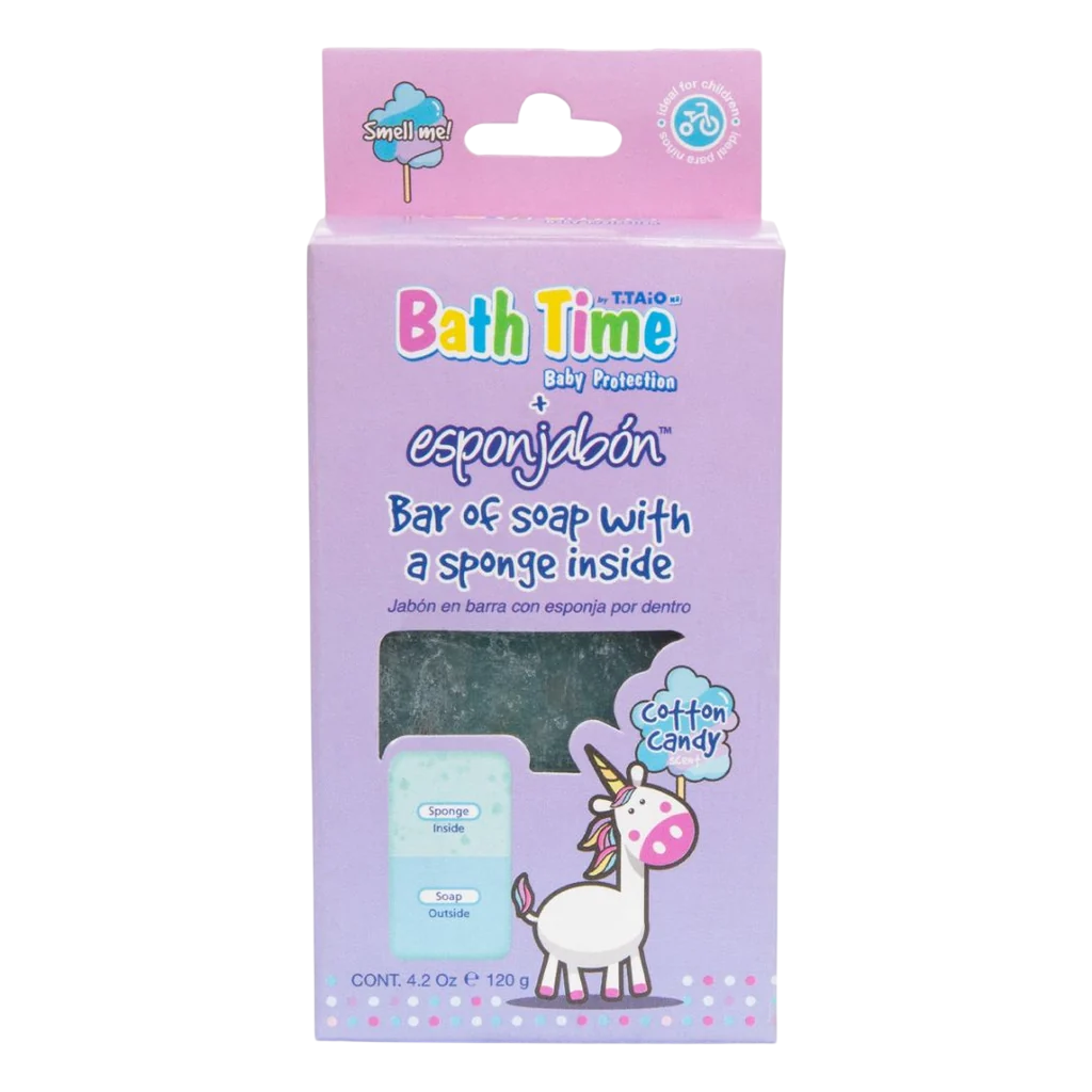 Esponjabon Esponjabon, Cotton Candy, Reinigung, Zuckerwatte, Seife und Schwamm 2-in-1, Körper, 100 g Regular
