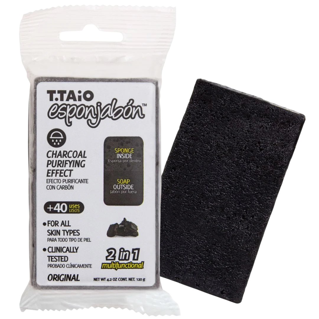 Esponjabon Esponjabon, Esponjabon, Holzkohle, Reinigung, Seife und Schwamm 2-in-1, Für das Gesicht, 120 g Regular