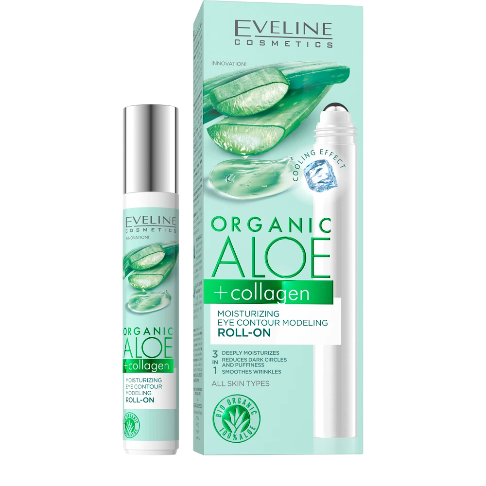 Eveline Cosmetics Eveline Cosmetics, Organic Aloe + Collagen, Feuchtigkeitsspendend, Augen Roll-On, 15 ml *Tester