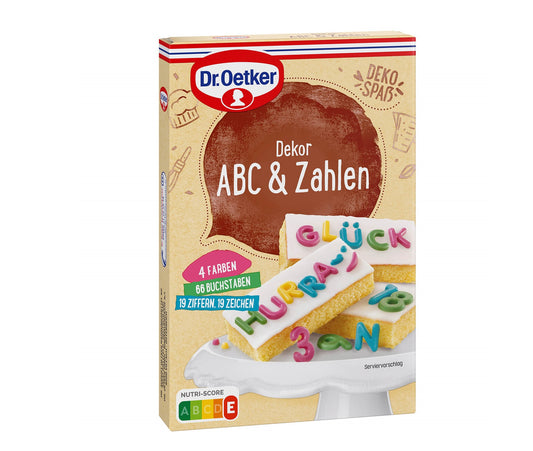 Dr. Oetker Dekor ABC & Zahlen 4 Farben 66 Stück