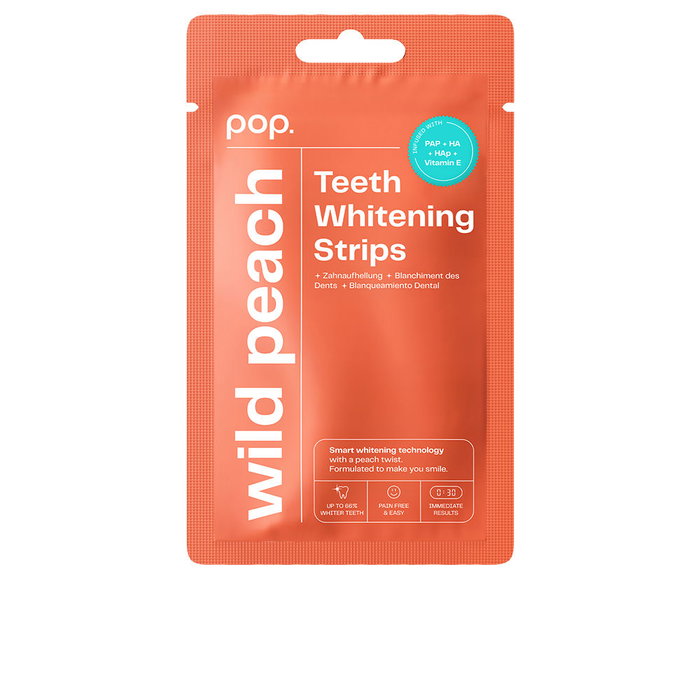 POP. POP. Pop Tiras Blanqueadoras Melocotón 7 Stück Zahnaufhellungsstreifen Kosmetik