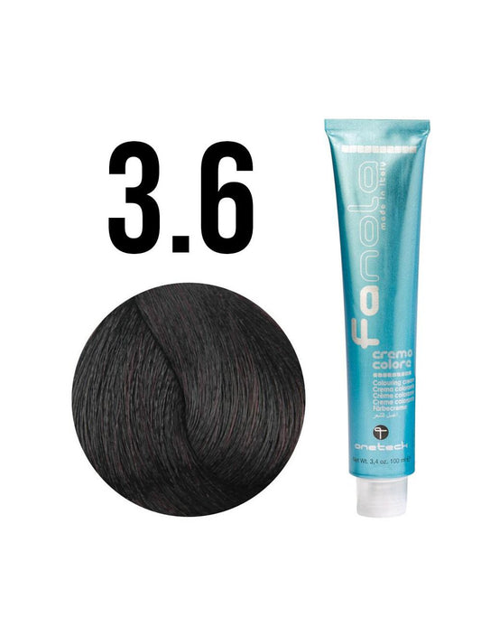 Fanola Fanola, Crema Colore, Permanente Haarfarbe, 3.6 Dark Chestnut Red, 100 ml Regular