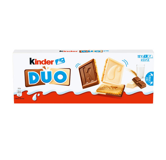 kinder Duo Kekse 12er Kekse mit weißer Schokolade und Milchschokolade - Candyshop.ch