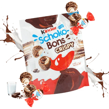 Ferrero Kinder Schoko Bons Crispy 22 g Knusprige Schokoladenbonbons