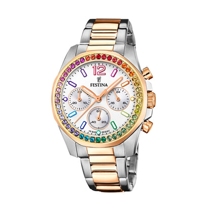 FESTINA BOYFRIEND RAINBOW F20608_2 Chronograph Armbanduhr 38 mm Gold