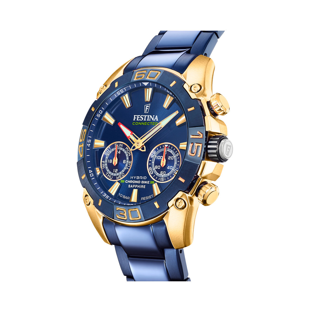 FESTINA Mod. CHRONO BIKE SPECIAL EDITION CONNECTED + Extra strap F20547_1 Chronograph Armbanduhr 45.5 mm Blau ansicht-2