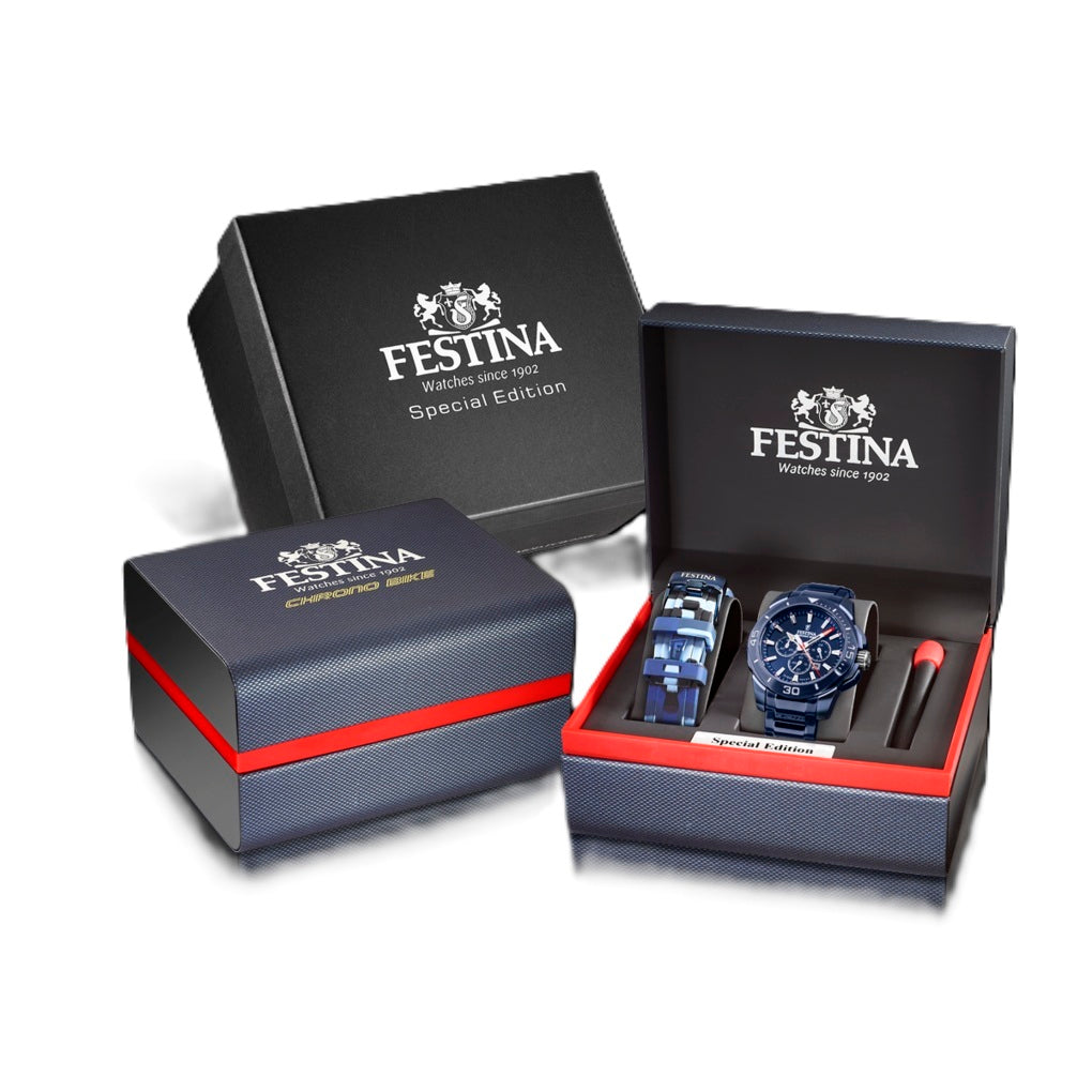 FESTINA Mod. CHRONO BIKE - SPECIAL EDITION + Extra strap F20643_1 Chronograph Armbanduhr 47 mm Blau ansicht-3