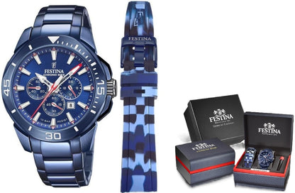 FESTINA Mod. CHRONO BIKE - SPECIAL EDITION + Extra strap F20643_1 Chronograph Armbanduhr 47 mm Blau ansicht-2