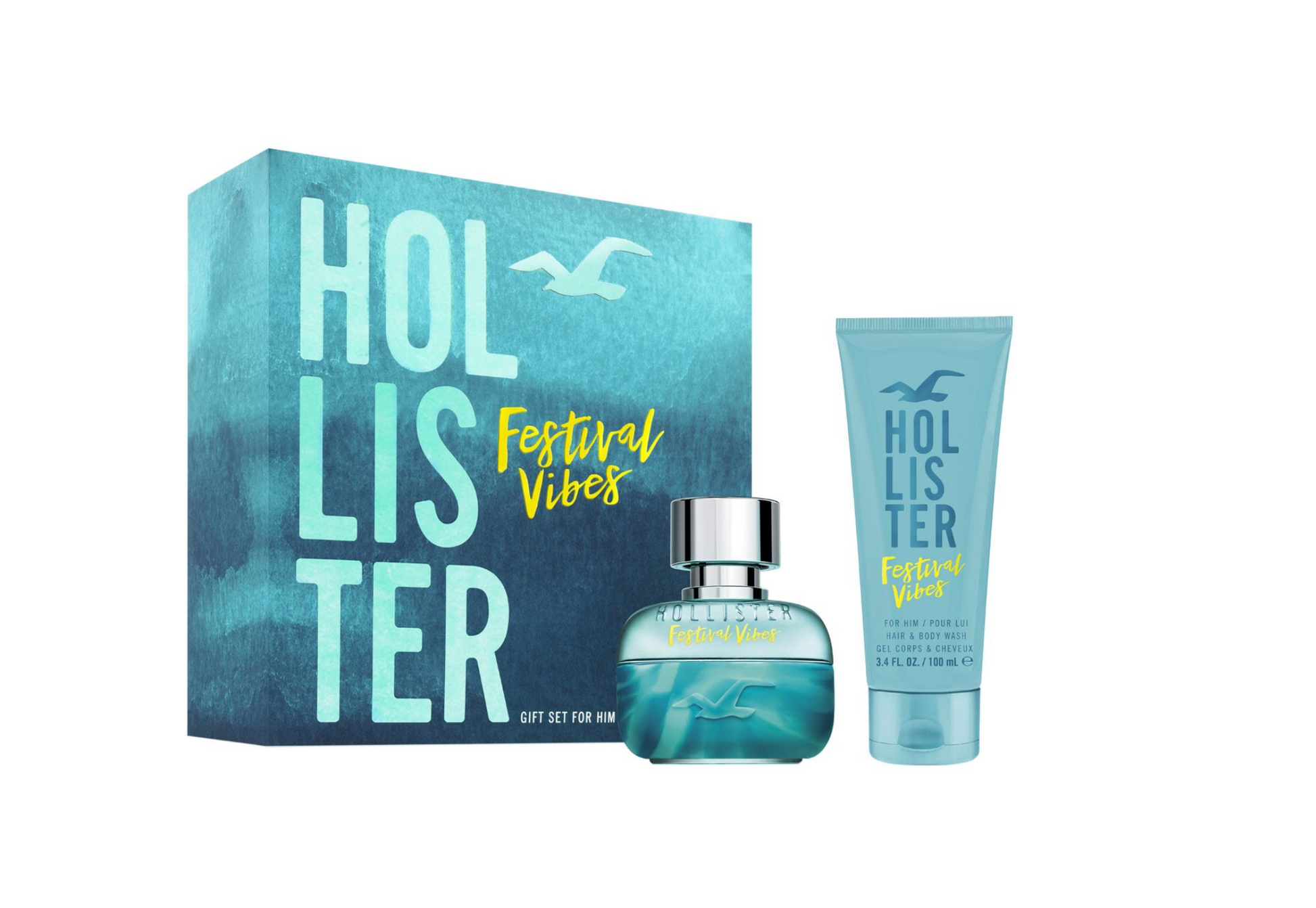 Hollister Hollister Festival Vibes Set Shower Gel & Shampoo 2-in-1 100 ml und Eau de Toilette 50 ml Parfüm