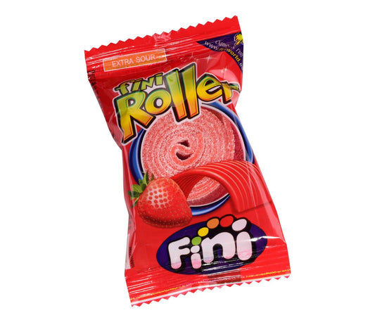 Fini Roller Strawberry Fizz Saurer Fruchtgummi-Streifen mit Erdbeergeschmack - Candyshop.ch