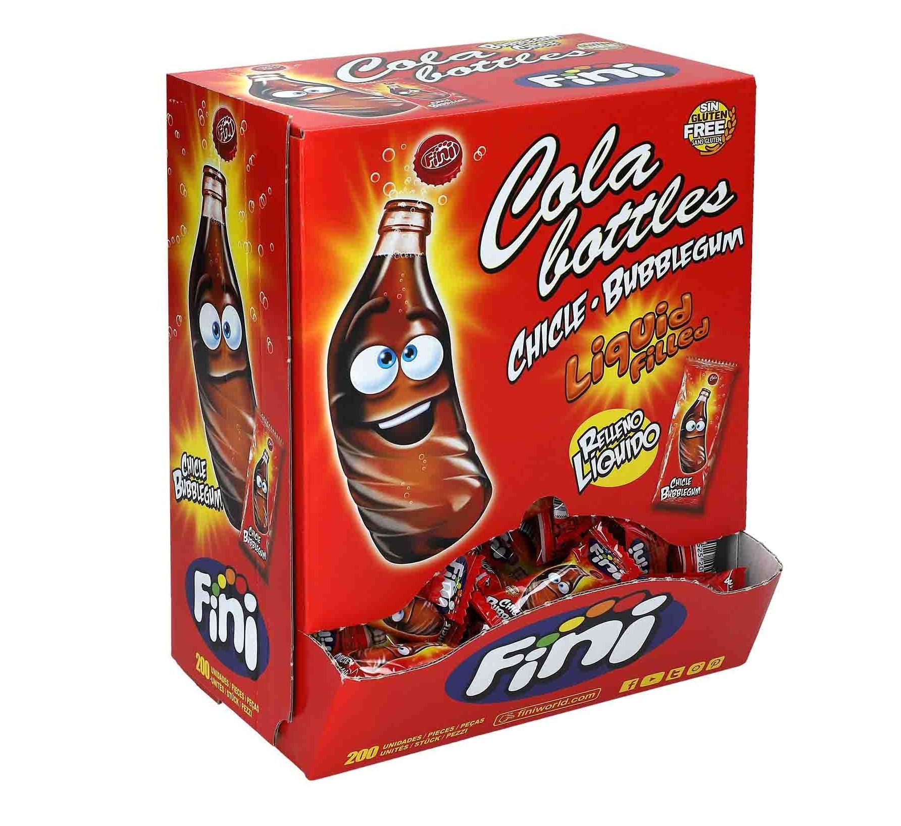 Fini Cola Bottles Bubble Gum 200er - Candyshop.ch