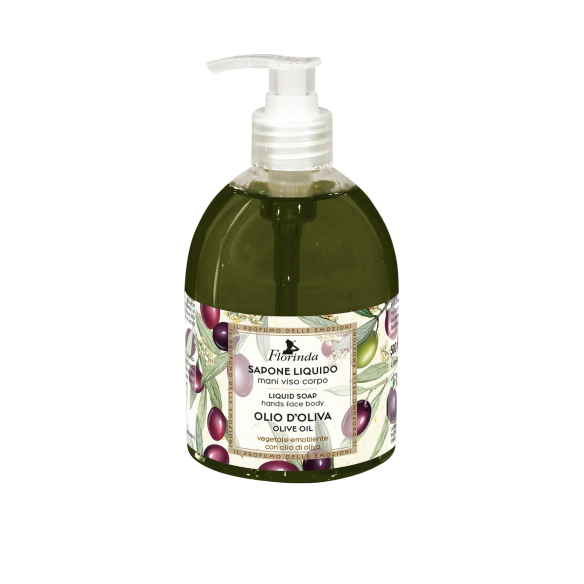Florinda Florinda, Olia D'Oliva, Cleansing & Softening, Flüssigseife, Hands & Face & Body, 500 ml Regular