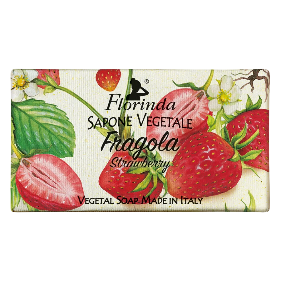 Florinda Duftende Seife Florinda, Strawberry, Vegan, Hydrating, Scented Soap Bar , Body, 100 g Regular