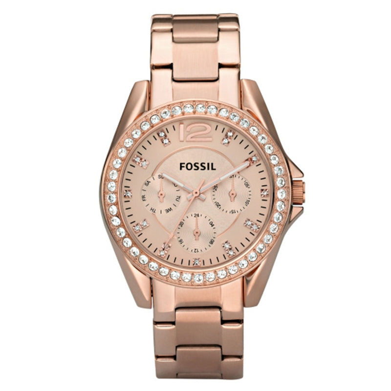FOSSIL ES2811 Day - Date - 24H Armbanduhr 38 mm Gold ansicht-3