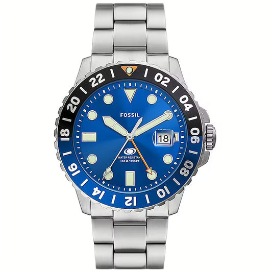 FOSSIL FOSSIL BLUE BLUE Herren Quarzuhr mit Datum aus Edelstahl mit SS Bracelet 46 mm FS5991 – Produktansicht