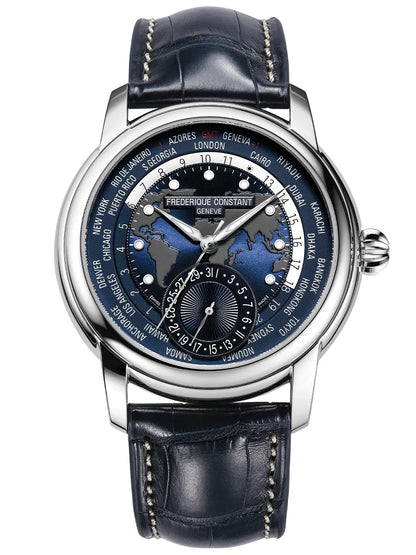 FREDERIQUE CONSTANT CLASSIC WORLDTIMER FC-718NWM4H6 World Time Armbanduhr 42 mm Rot