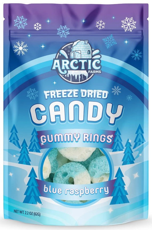 Freeze Dried Candy Fruchtgummiringe Blue Raspberry - Candyshop.ch