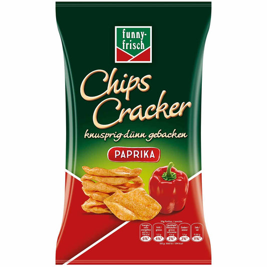 funny-frisch Chips Cracker Paprika 90g Kartoffelsnack mit Paprikageschmack. Für Vegetarier geeignet. - Candyshop.ch