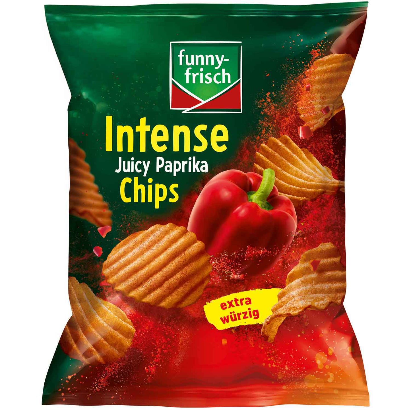funny-frisch Intense Chips Juicy Paprika 110g  Riffelchips mit Paprikageschmack