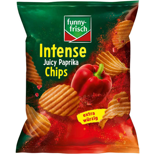 funny-frisch Intense Chips Juicy Paprika 110g  Riffelchips mit Paprikageschmack