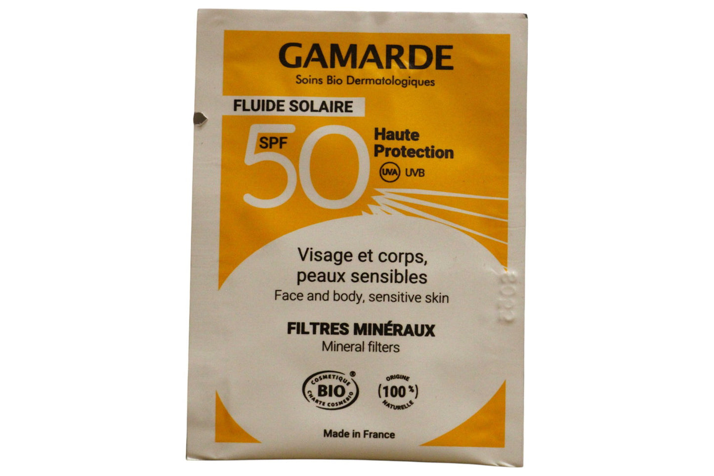 Gamarde Gamarde, Gamarde, Bio, Sonnenschutz, Sonnencreme, Für Gesicht & Körper, SPF 50, 2 ml *Muster Sample