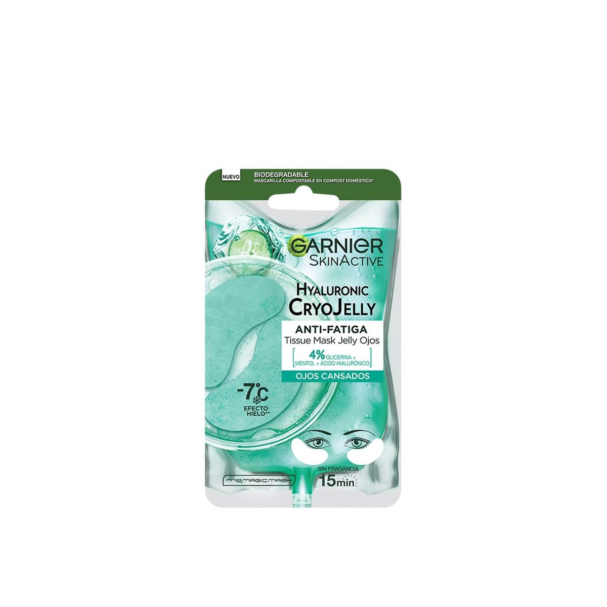 GARNIER Hyaluronic Cryojelly Tuchmaske für die Augen 5 g Anti-Fatigue