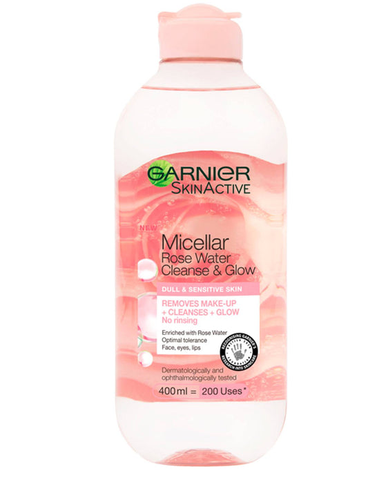 Garnier Garnier, Rose Glow, Beseitigt Unreinheiten, Mizellenwasser, Für alle Hauttypen, 400 ml Regular