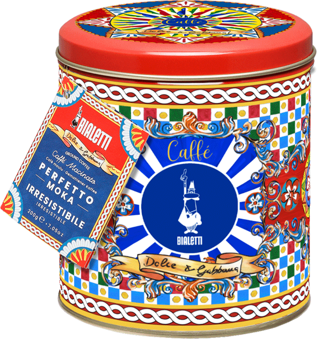 Bialetti x Dolce & Gabbana Geschenkset – Moka Express (3 Tassen) & 200g Perfetto Moka Kaffee