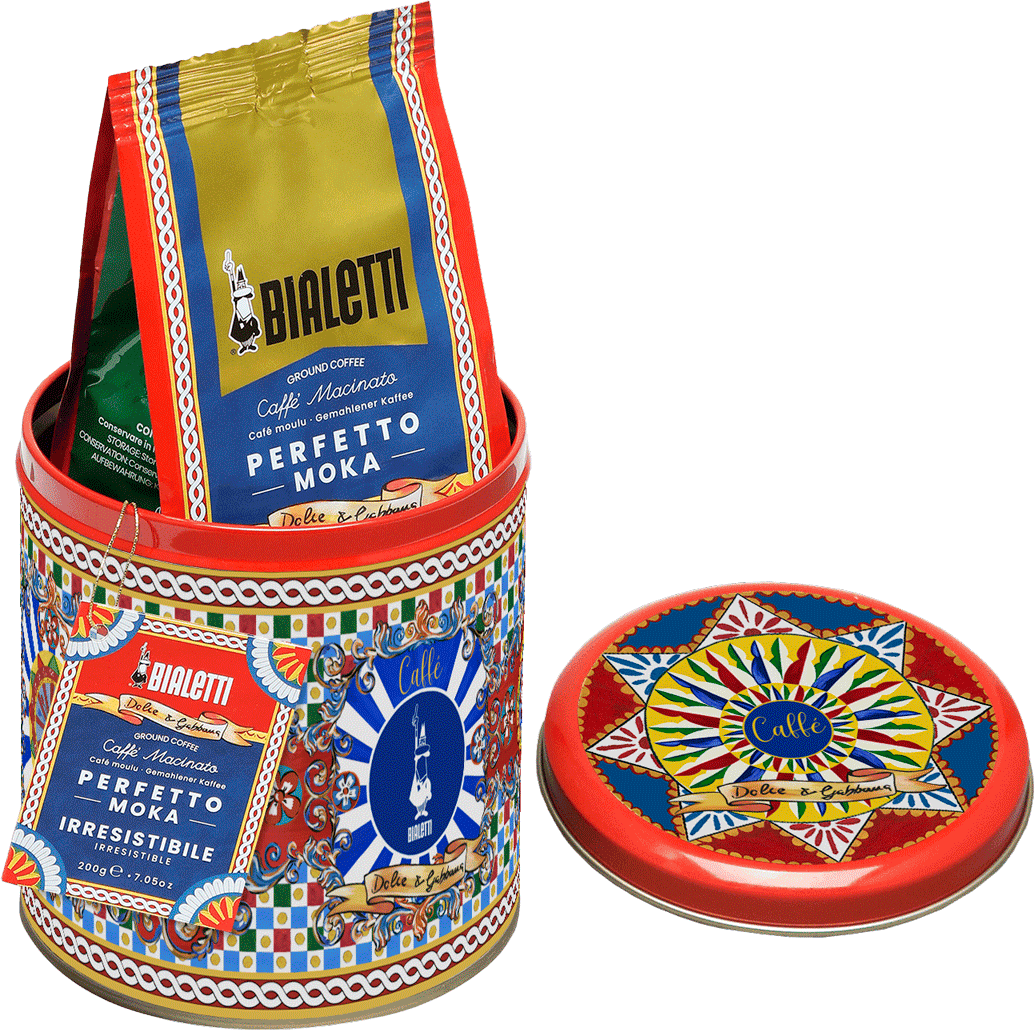 Bialetti x Dolce & Gabbana Geschenkset – Moka Express (3 Tassen) & 200g Perfetto Moka Kaffee