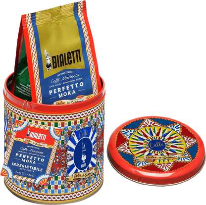 Bialetti x Dolce & Gabbana Geschenkset – Moka Express (3 Tassen) & 200g Perfetto Moka Kaffee