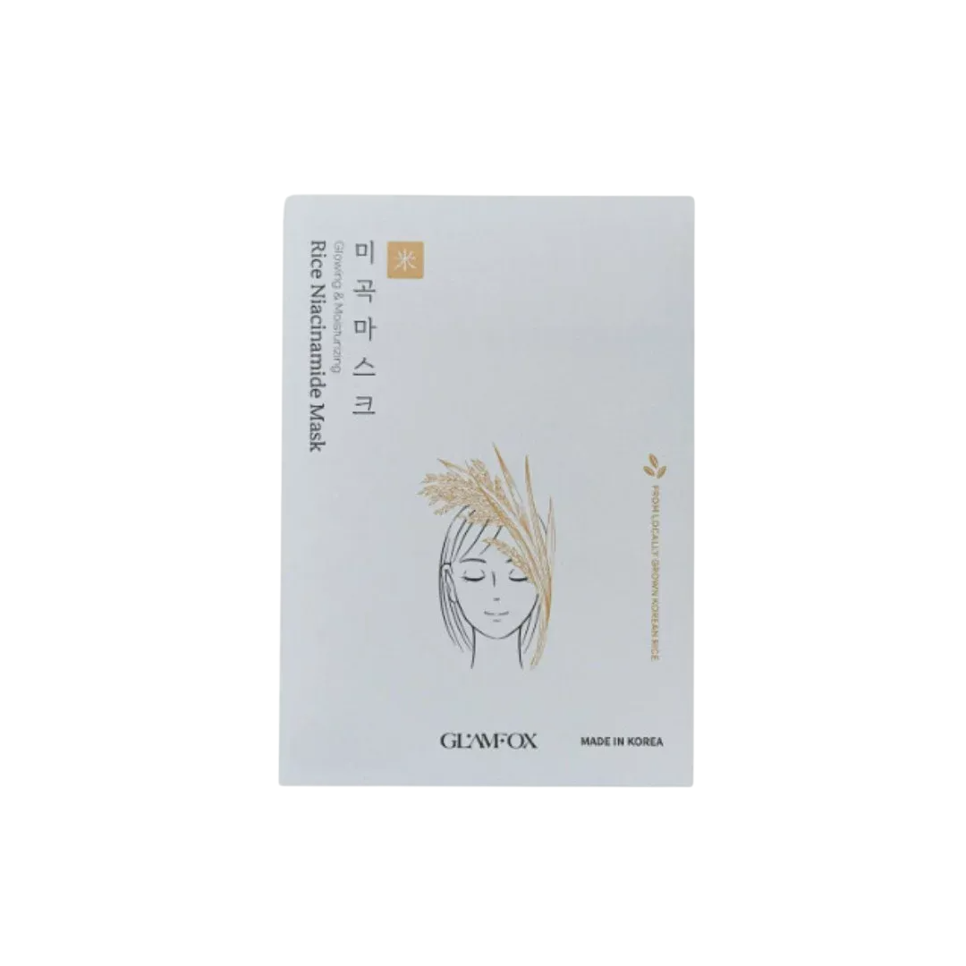Glamfox Glamfox, Rice Niacinamide, Feuchtigkeitsspendender Glanz, Gesichtsmaske, Für das Gesicht, 23 ml Regular