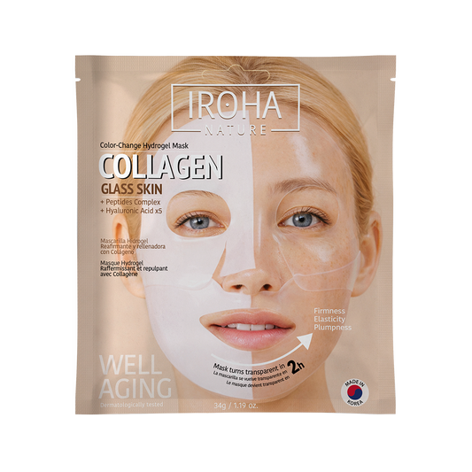 IROHA NATURE Collagen Color Change Hydrogel Maske 1 Stück Kosmetik