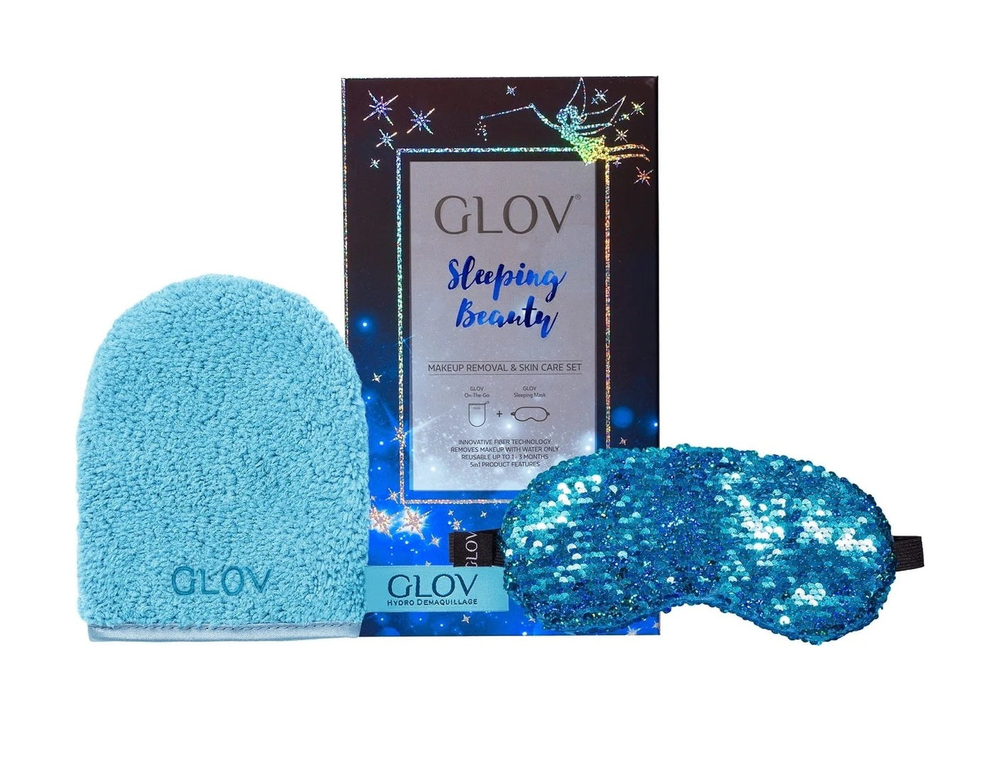 Glov Sleeping Beauty Set – Sanfte Schlafmaske & Makeup Entferner Handschuh für strahlende Haut