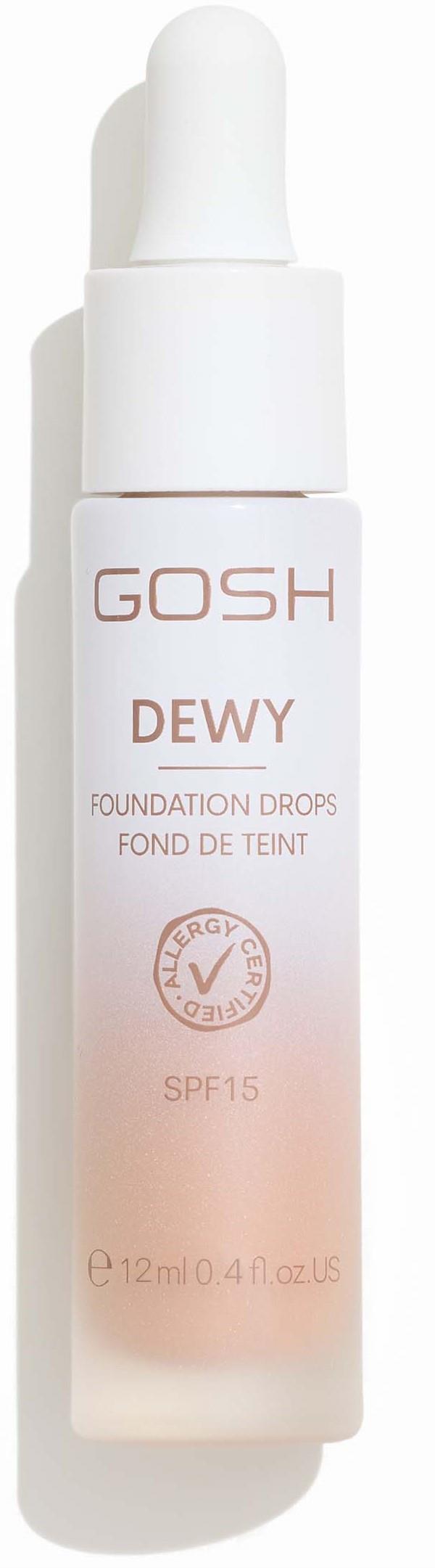 GOSH GOSH Dewy Foundation Drops SPF 15 008 Tan 12 g flüssige Foundation mit Lichtschutzfaktor