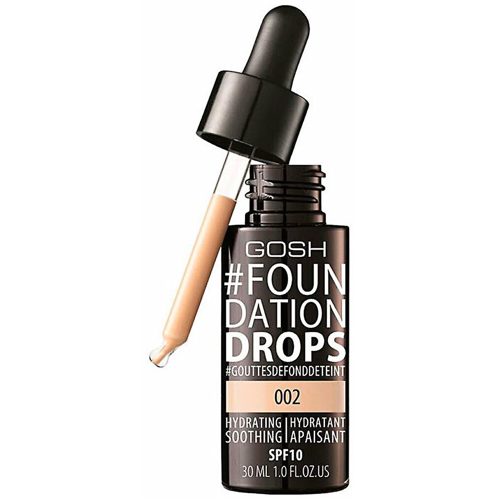 Gosh Gosh, Drops, Flüssige Grundierung, 002, Elfenbein, SPF 10, 30 ml Regular