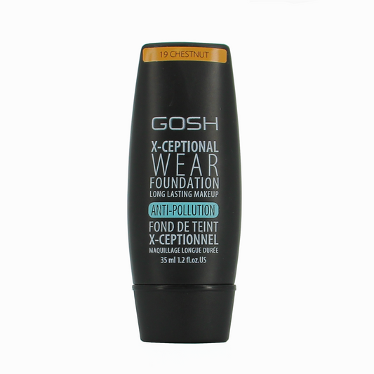 Gosh Gosh, X-Ceptional Wear, Vitamin E, Langlebig, Cremige Foundation, 19, Kastanie, 30 ml Regular